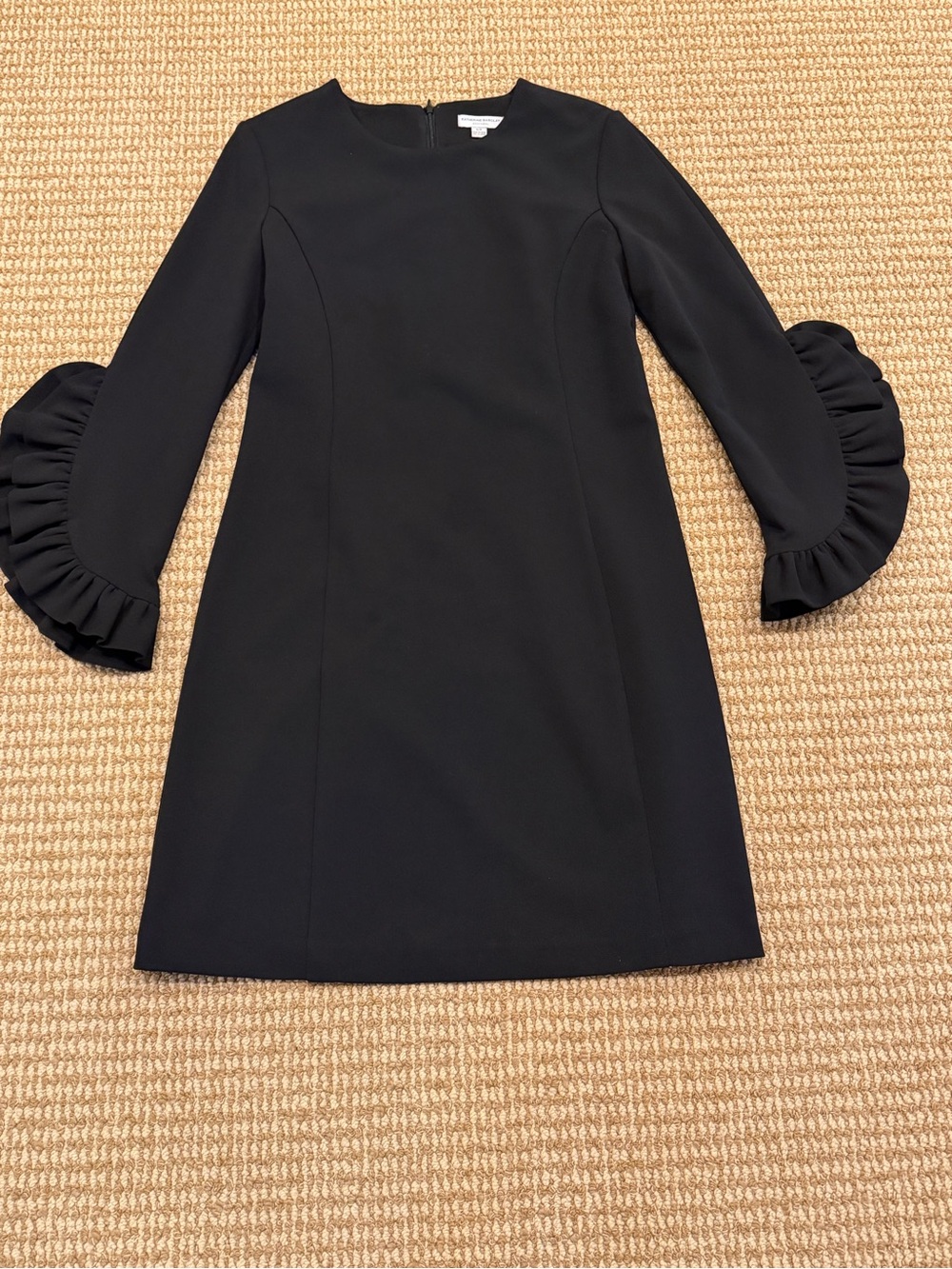 Katherine Barclay Montreal Black Ruffle Sleeve Dress Small - Picture 2 of 8